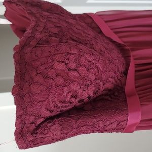 Maroon Bridesmaids Dress - strapless - David's Bridal - floor length